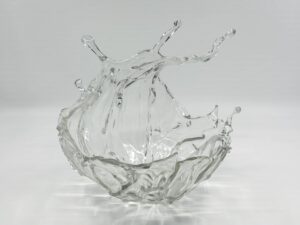SLA 3D Printed AI-Generated Crystal Splash Resin Bowl