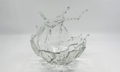 SLA 3D Printed AI-Generated Crystal Splash Resin Bowl