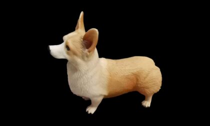 PolyJet 3D Printed Lifelike Corgi Resin Miniatures