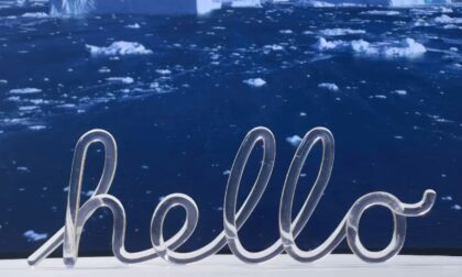 SLA 3D Printed Apple Liquid Glass Hello Ornament