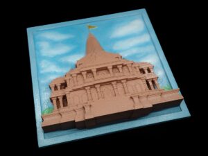 ColorJet 3D Printed Sandstone Temple Relief Multicolor Finish