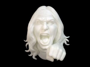SLA 3D Printed Full-Scale Shouting Bust Sculpture