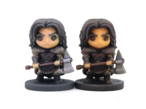 WJP vs Mimaki Full-Color Chibi Warrior Resin Miniature