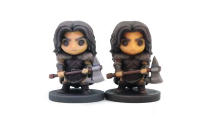 WJP vs Mimaki Full-Color Chibi Warrior Resin Miniature