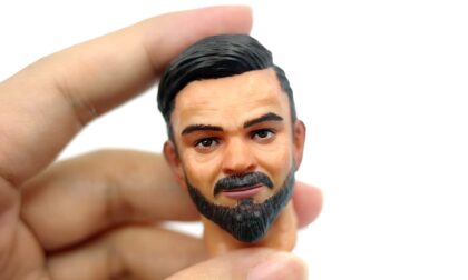 Fine-detail Hand-painted Indian Cricketer Virat Kohli Head Sculpture
