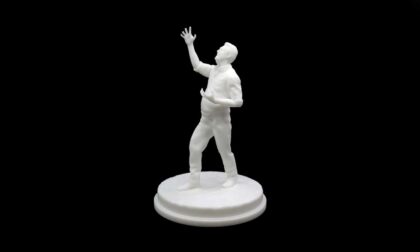 SLA 3D Printed Shouting Man Sculpture in Ultra-Detail Resin