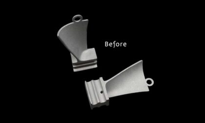 SLM 3D Printed Aluminum Sandblasting Before and After