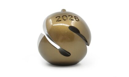 SLA 3D Printed Golden 2026 Commemorative Sphere