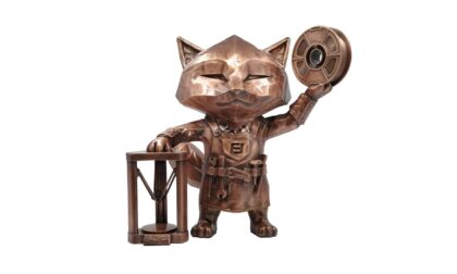 SLA 3D Printed Resin Fox Statue with Electrolytic Copper Aging