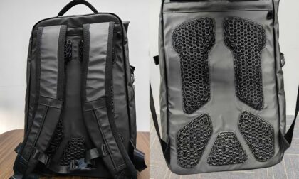 DLP 3D Printed Elastomer Resin Lattice Backpack Panels