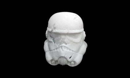 SLA 3D Printed Life-Sized Distressed Stormtrooper Helmet