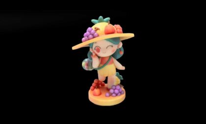 PolyJet 3D Printed Full-color Fruit Girl Figurine
