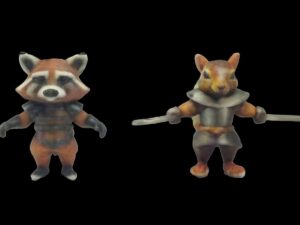 PolyJet 3D Printed Tiny Warriors Survival-inspired Animal Warrior Figurines