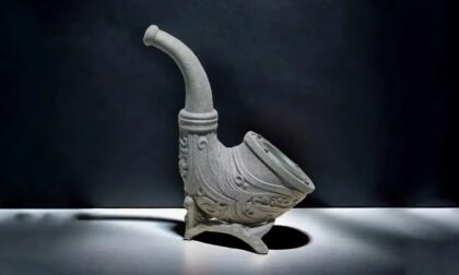 Binder Jet Sand 3D Printed Ornate Pipe-Shaped Speaker with Stand
