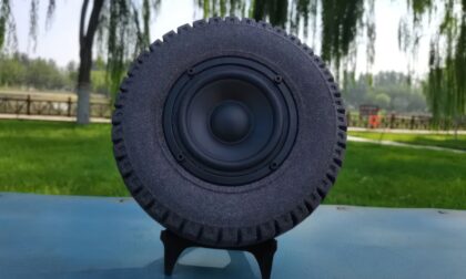 Binder Jet Sand 3D Printed Tire-Shaped Outdoor Speaker