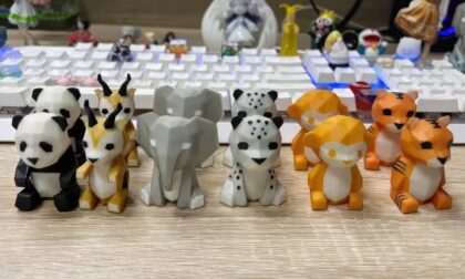 Mimaki Full-Color 3D Printed Low-Poly Animal Figurine Collection