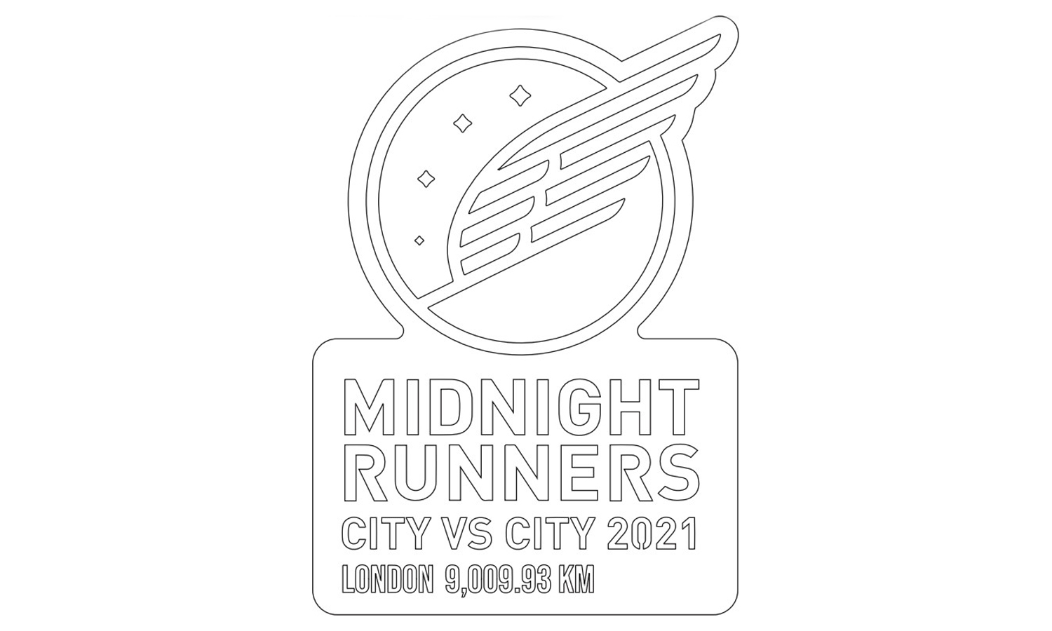 Laser Cut Stainless Steel Midnight Runner Plaque - FacFox